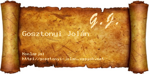 Gosztonyi Jolán névjegykártya