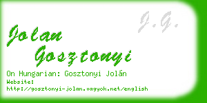 jolan gosztonyi business card